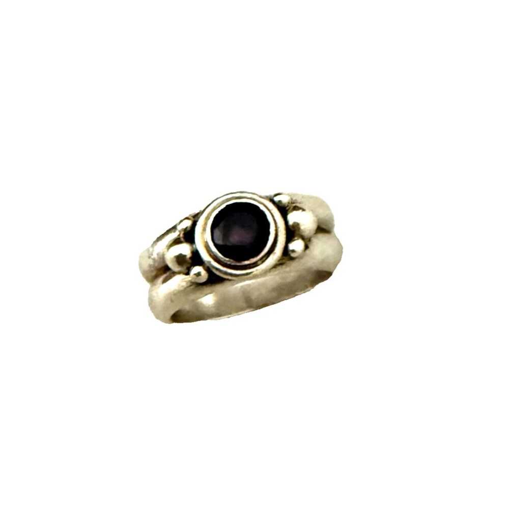 Vintage 925 Sterling Silver Amethyst Statement Ring - Size 9, 11.8g